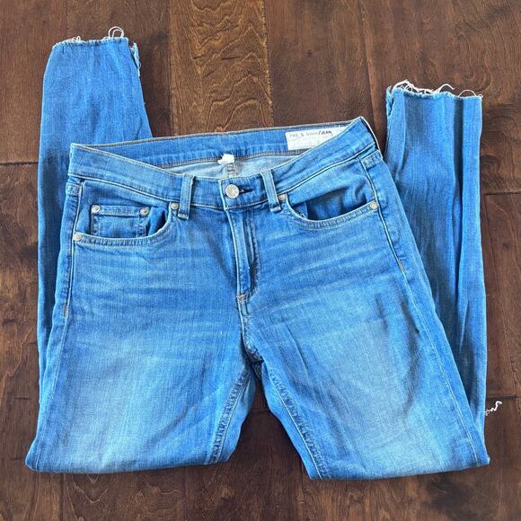 Rag & Bone Mid-Rise Skinny Step-hem Denim Capri Jeans Sunset Women's Size 27 - Picture 2 of 11